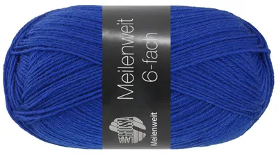 Produktbild von Lana Grossa MEILENWEIT 150 g UNI 6-fach Sockenwolle für warme Füße 390 m Farbe 9859 - Kobaltblau