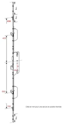 Image de Crémone FERCOMATIC 55/92 SH/R têtière 16mm carré 8mm longueur 2291mm - FERCO - 6-34362-06-0-1