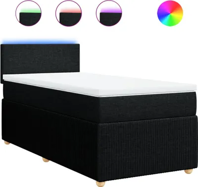 Produktbild von vidaXL Boxspringbett mit Matratze Schwarz 100x200 cm Stoff
