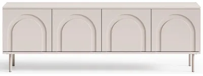 Image de Homebook Orvella - Meuble TV à 4 portes, couleur taupe, 159 cm