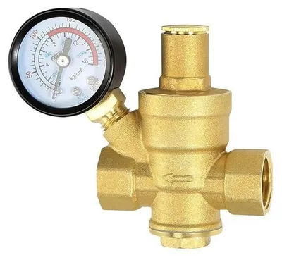 Produktbild von Messing-Druckregler für Wasser mit Manometer