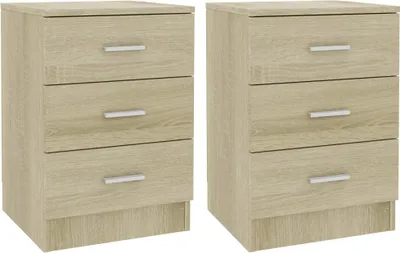 Produktbild von Nachttisch 2er-Set Holzwerkstoff Sonoma Eiche 38x35x56 cm
