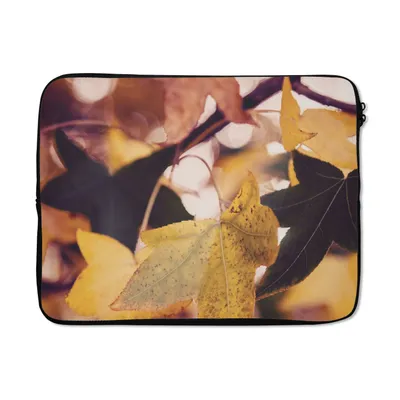 Produktbild von MuchoWow® Laptop Hülle 17 Zoll Laptoptasche Blätter - Ahorn - Herbst - Jahreszeiten - Zipper - Schutzabdeckung