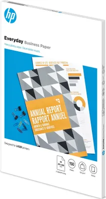Produktbild von HP Normales Business Papier, Glänzend, 120 g/m2, A3 (297 x 420 mm), 150 Blatt, Laserdrucken, A3 (297x420 mm), Glanz, 150 Blätter, 120 g/m², Weiß