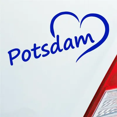 Produktbild von Auto Aufkleber Potsdam Herz Stadt City Love Liebe Heimat 16x8 cm Dunkelblau Sticker Heckscheibenaufkleber