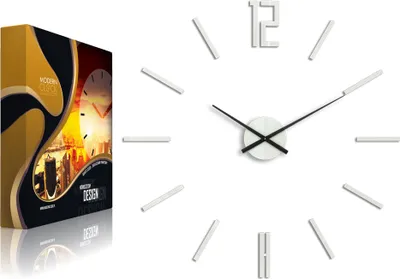 Produktbild von ModernClock, Weiß Wanduhr, wanduhre groß 75 cm, wohnzimmer, Carlo weiß 75 XL