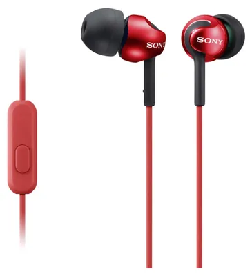 Produktbild von Sony MDR-EX110AP, Kabelgebunden, 5 - 24000 Hz, Anrufe/Musik, 3 g, Kopfhörer, Rot