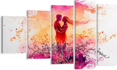 Produktbild von Bild auf Leinwand - Leinwandbild - Liebe Paar Flitterwochen - 100x60cm - Wand Bild - Wanddeko - Leinwanddruck - Bilder - Kunstdruck - Wanddekoration - Leinwand bilder - Wandkunst - EG100x60-3006