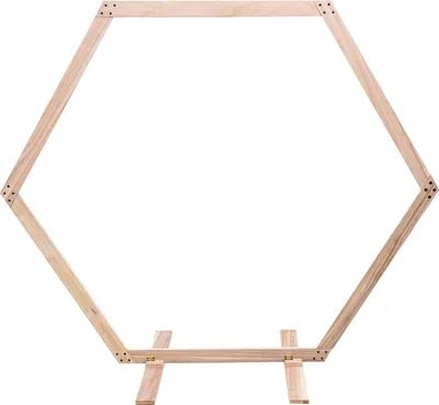 Obrázek produktu pro Svatební oblouk ze dřeva – šestiúhelníkový stativ – 1,85 m – XL – nosnost 5 kg – pro vnitřní i venkovní použití – fotopozadí a balónkový oblouk