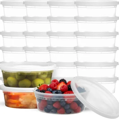 Immagine prodotto di 60 set di contenitori da 236 ml con coperchio - Trasparente e impilabili