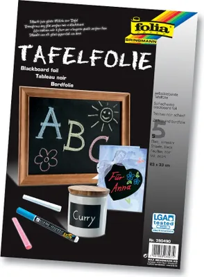 Immagine prodotto di Folia 390490 Tafelfolie - 23 x 33 cm, selbstklebend, schwarz