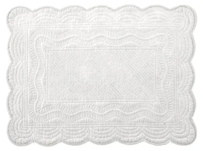 4er-Set Tischsets aus gesteppter Baumwolle, Weiß, 45x33 cm