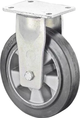 Produktbild von Bockrolle 200mm RR110.B80Platte,Elastik schw.,KL RR110.B80.200