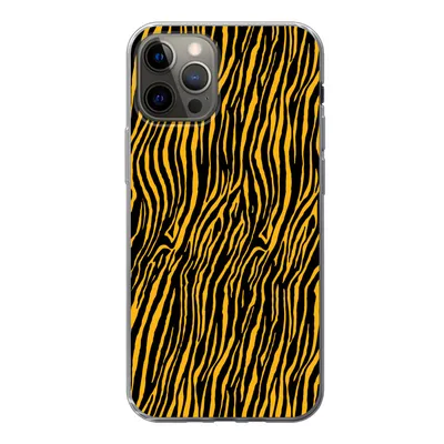Produktbild von MuchoWow® Handyhülle Schutzhülle Hülle für iPhone 13 Pro Tigerdruck - Schwarz - Orange Silikon Softcase Handy Hülle - Handy-Tasche