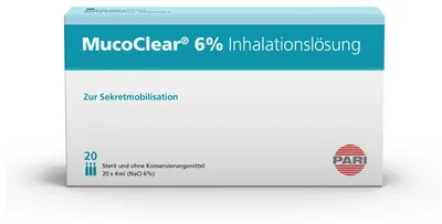 Produktbild von MucoClear® 6% Inhalationslösung - hyperton (6% Kochsalz), 20 x 4 ml