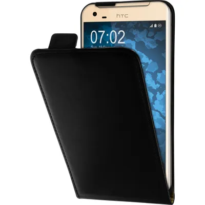 Produktbild von PhoneNatic Kunst-Lederhülle kompatibel mit HTC One X9 - Flip-Case schwarz Cover