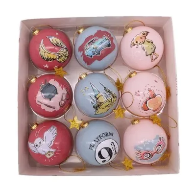 Produktbild von Weihnachtskugeln Harry Potter 9 Kugeln Print Weihnachten Christbaumschmuck