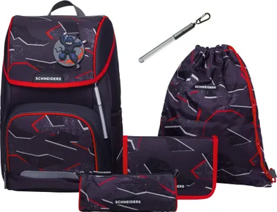 Produktbild von Schneiders Freizeitrucksack Ergojet 2in1 Schulranzen Set 5-teilig 21L Shadow Spy schwarz