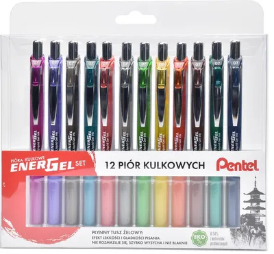 Obrázek produktu pro Zestaw piór EnerGel BL77 12 kolorów w etui
