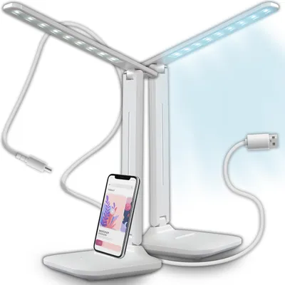 Produktbild von Schreibtischlampe LED Dimmbar Tischleuchte 3 Farb Helligkeitsstufen Nachttischlampe Leselampe für Zuhause Büro Augenfreundliche Tischlampe Weiß Retoo