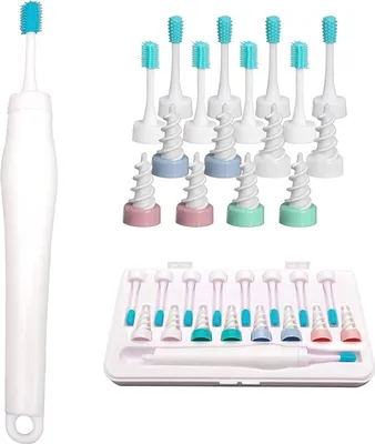 Obrázok produktu pre Čistiace sady na uši Q Grips: Súprava na čistenie uší, čistiace vložky Q Grips s umývateľnými spirálovými hlavicami zo silikónu (8 ks) a 9 kusov bezpečné a jemné spirálové silikónové čistiace vložky na ušný maz pre celú rodinu