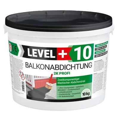 Obrázek produktu pro Hydroizolační malta 2K Hydroizolace balkonových teras 10 kg flexibilní hydroizolace Level+10
