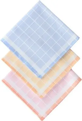 Image de Set de mouchoirs pour femme D&L - motif en bloc - 12 pièces - coton satiné