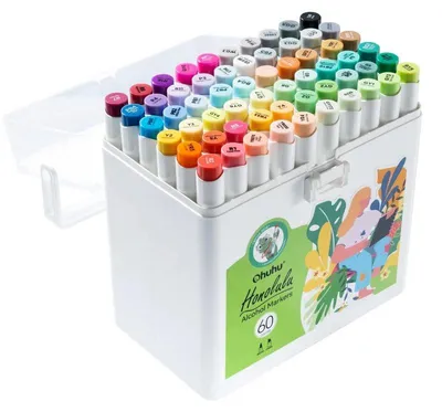 Obrázek produktu pro Lihové fixy OHUHU oboustranné Brush & Chisel, 60 ks základní