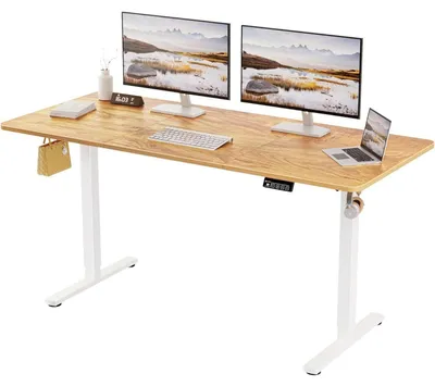 Produktbild von Höhenverstellbarer Schreibtisch 160x70cm Elektrisch mit Memory-Funktion Hellbraun