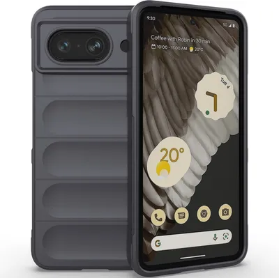 Produktbild von Handyhülle für Google Pixel 8 Weich TPU Silikon Stossfest Anti-rutsch Hülle Dunkelgrau