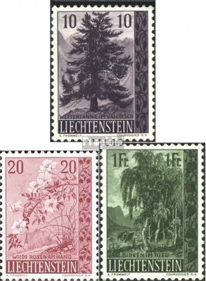 Produktbild von Briefmarken Liechtenstein 1957 Mi 357-359 (kompl.Ausg.) gestempelt Bäume