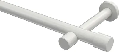 Produktbild von Interdeco Gardinenstange / Vorhangstange Weiß, Typ Prestige Santo (Kappe) ohne Ringe, 20 mm Ø 1-läufig, 240 cm