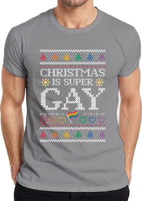 Produktbild von Christmas is super Gay LGBTQ - Weihnachten Weihnachtsgeschenk Christmas Herren T-Shirt, Grau, L