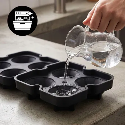 Obrázok produktu pre Diamantová Silikónová Forma Na Ľad, Veľká Xl, Na 4 Kocky Do Nápojov