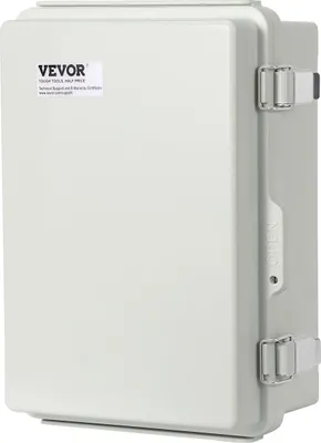Immagine prodotto di Scatola di derivazione elettrica per esterni, 43 x 33 x 18 cm, scatola di derivazione elettrica in plastica ABS con coperchio incernierato e chiusura in acciaio inossidabile, IP67 resistente alla polvere e all'acqua per progetti elettrici all'aperto