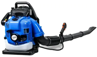 Obrázek produktu pro Zádový foukač listí, výkon 750 CFM, výkonný čtyřtaktní motor, modrá barva