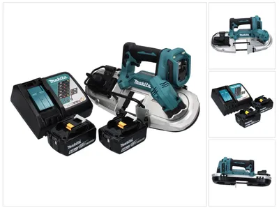 Immagine prodotto di Sega a nastro a batteria senza spazzole Makita DPB 183 RG 18 V 66 mm + 2x batterie 6,0 Ah + caricabatterie