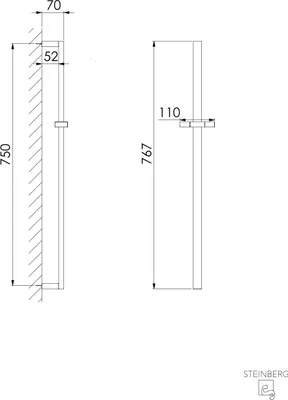 Produktbild von Steinberg Serie 135 Brausestange, mit Gleiter, 750 mm, 1351623S