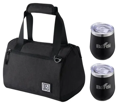 Produktbild von Brisby Kühltasche (10 l) – mit 2 Edelstahl-Thermosbechern – Schwarz