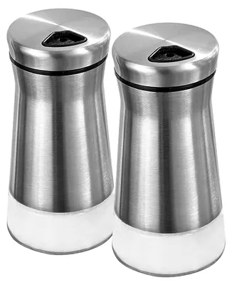 Produktbild von 2 Stück Mini Salz- und Pfefferstreuer Set aus Edelstahl mit Deckel und einstellbaren Löchern für Gewürze