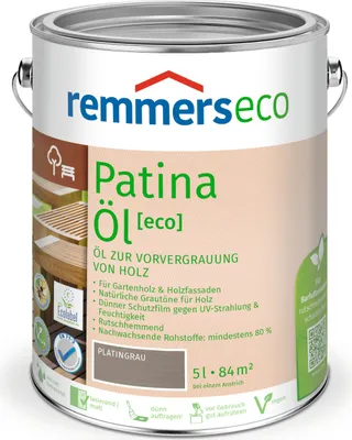 Produktbild von Remmers Patina-Öl [eco] platingrau 5 l, Holzöl grau