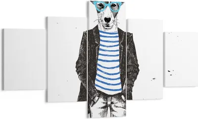 Produktbild von Bild auf Leinwand - Leinwandbild - Hund Abstraktion - 125x70cm - Wand Bild - Wanddeko - Wandbilder - Leinwanddruck - Bilder - Kunstdruck - Wanddekoration - Leinwand bilder - Wandkunst - EA125x70-3848