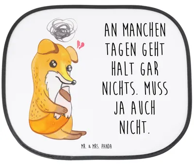 Produktbild von Mr. & Mrs. Panda Sonnenschutz Fürs Auto Fuchs Depressionen - Weiß - Geschenk, saugnapf, Pkw, Seitenscheibe, Depressiv, für Autoscheiben, Sonnenblende