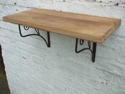 Produktbild von Wandboard, Wandregal, Ablage, antikes Holz, Eisenträger, mediterran