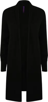 Produktbild von Henbury H719 | Damen Longline Open Cardigan - Farbe: Black - Größe: L