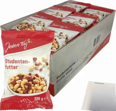 Produktbild von Jeden Tag Studentenfutter mit Rosinen 30er Pack (30x200g Packung) + usy Block