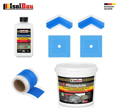 Dichtset Dusche Flüssigfolie 8 kg Abdichtset Bad Dichtband Duschelement Set