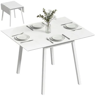 Produktbild von HOMCOM Esstisch klappbar, Küchentisch für 2-4 Personen, Klapptisch Holz Weiß