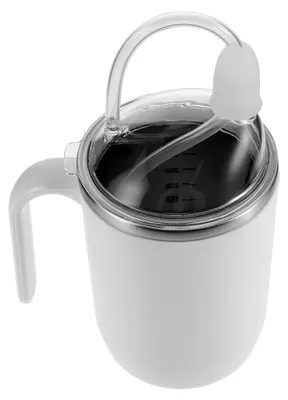 Produktbild von Auslaufsicherer Trinkbecher für Senioren mit 450 ml und abnehmbarem Strohhalm, BPA-frei