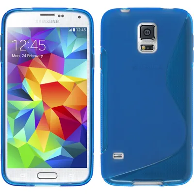 Produktbild von PhoneNatic Case kompatibel mit Samsung Galaxy S5 mini - blau Silikon Hülle S-Style + 2 Schutzfolien